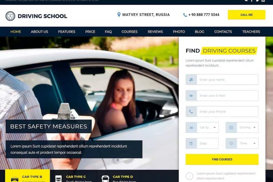 DRIVING SCHOOL – WORDPRESS THEME